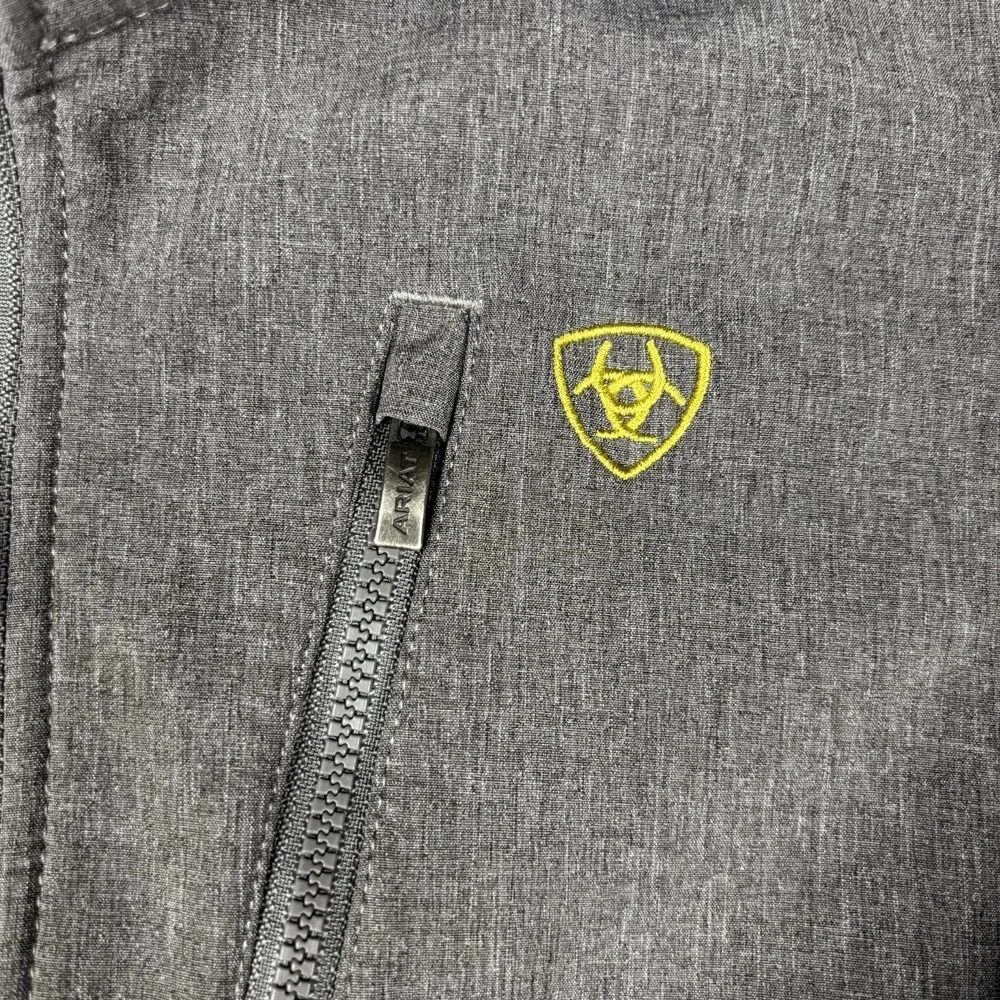 Ariat Jacket Boys Medium 10-12 Full Zip Gray World Series Roping Embroidered EUC
